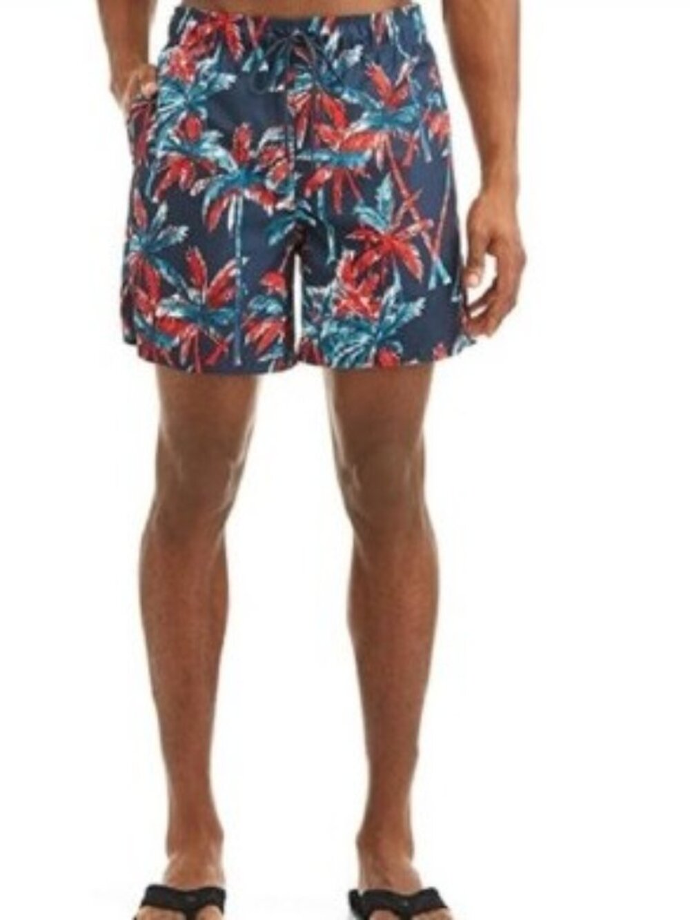 George Tropical Palm Print Swim Trunks size L